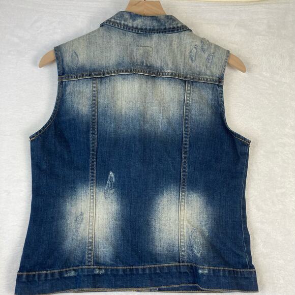 Harley Davidson Women's Button Front Fitted Denim Vest, Blue 96174-17VW. SZ S - Picture 8 of 8
